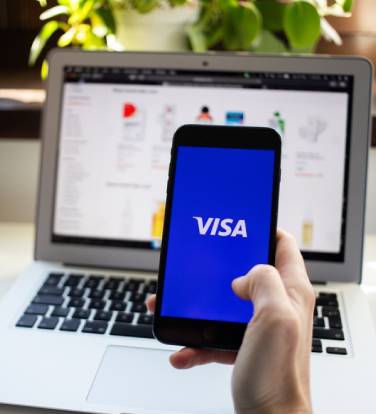 visa app on smartphone online payment